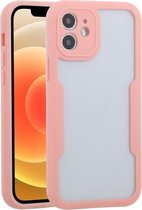 Acryl + TPU 360 graden volledige dekking schokbestendige beschermhoes voor iPhone 12 (roze)