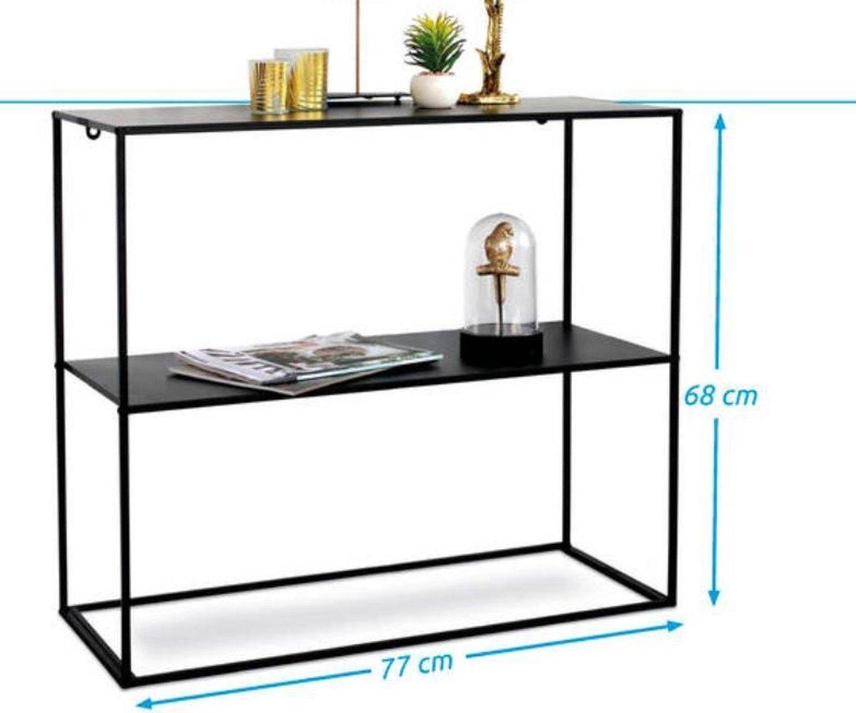 Metalen muur kast zwart - Sidetable - metalen kastje - metalen