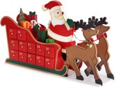 Adventkalender kerstman met arrenslee en rendieren inclusief lades - Kerstkalender - Kerstcadeau - Feestdagen - kerstmis