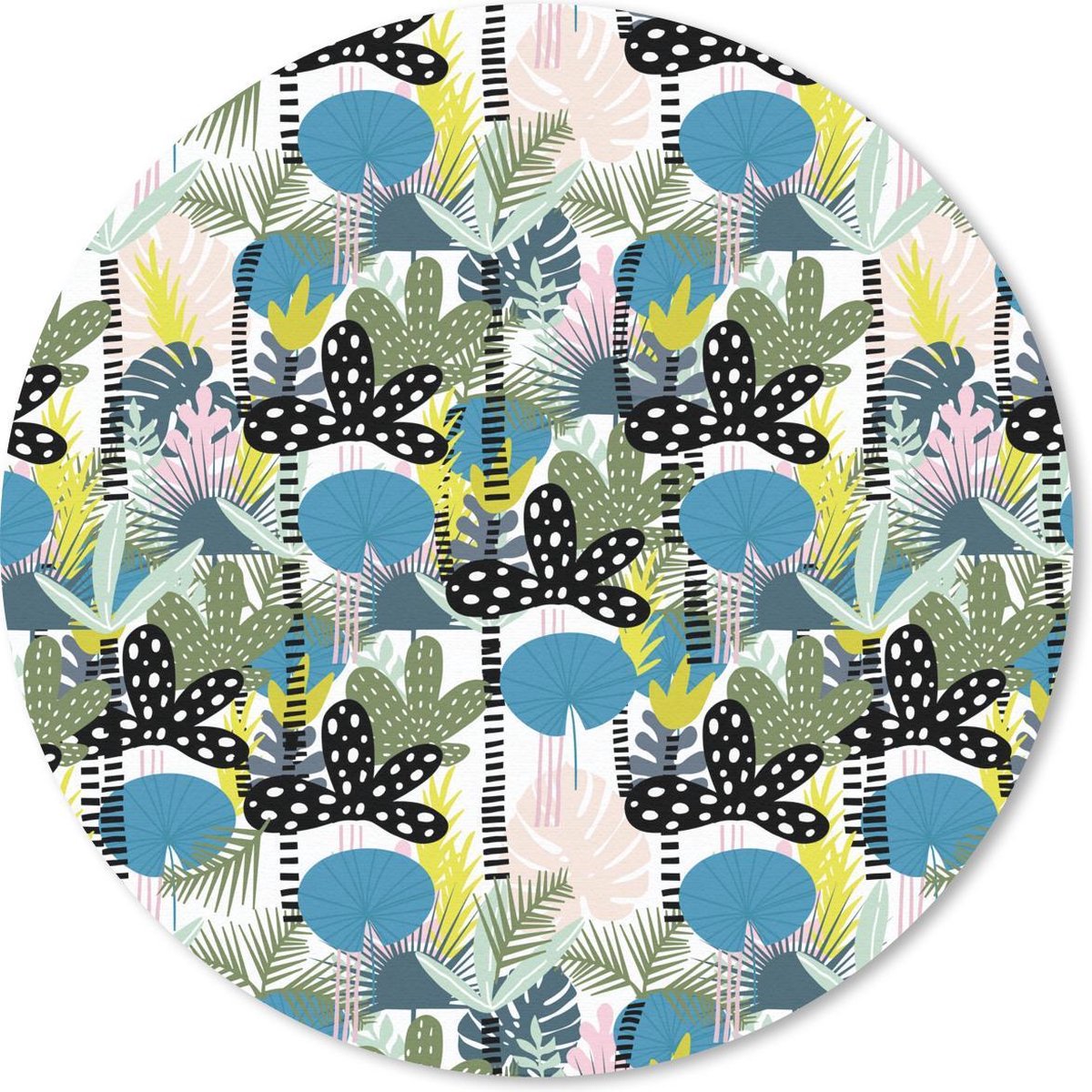 Muismat rond 50x50 cm - Mousepad Jungle - Planten - Abstract - Ronde muismatten