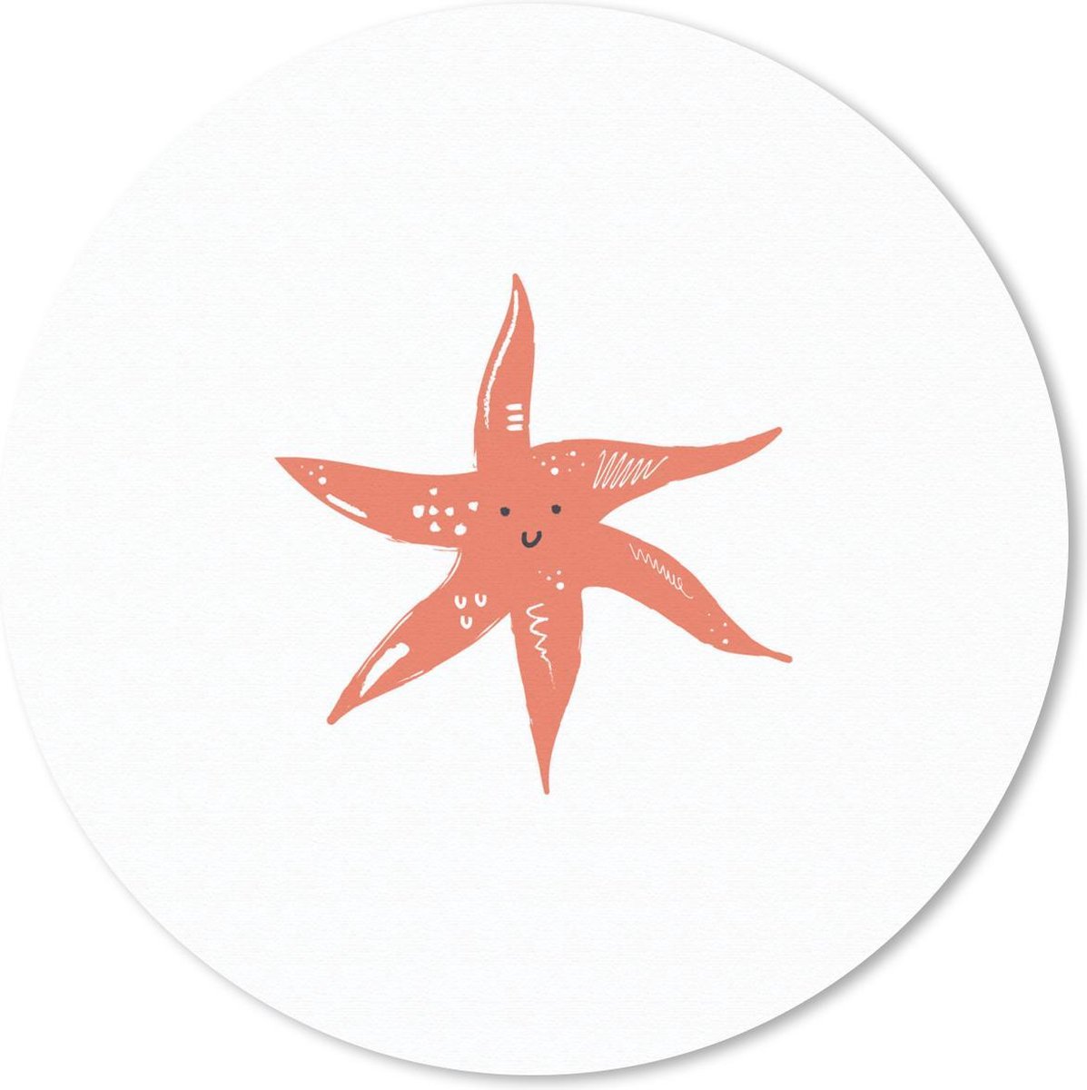 Muismat rond 40x40 cm - Mousepad Zeester - Roze - Pastel - Ronde muismatten