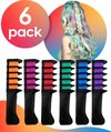 foto van Jollify - Haarkrijt - Haarkrijt voor Kinderen - Haarmascara - Hair chalk - Haarkrijt kam - Haarstift - lol - Haarverf - Geschikt voor Kinderfeestjes - Feestje - Veel Kleuren - Paars - Groen - Blauw - Roze - Oranje - Rood - Incl. 6 kammen / Houders