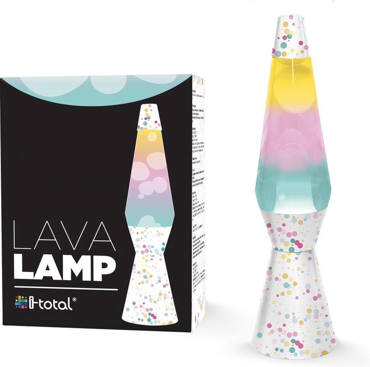 i-Total lavalamp conische voet | bubbels | pasteltinten