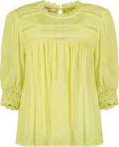 DEELUXE Vloeiende kanten Bloes LINETTE Light Yellow