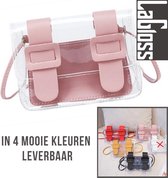 Lagloss Fashion Bag Tas Mode Roze - Klein Modisch Transparant Tasje met Losse Binnentas - Type Lil Bag - Doorzichtige SchouderTas - 17x11x6 cm