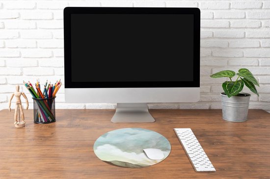 Muismat rond 40x40 cm - Mousepad Lucht - Berg - Kleuren - Ronde muismatten