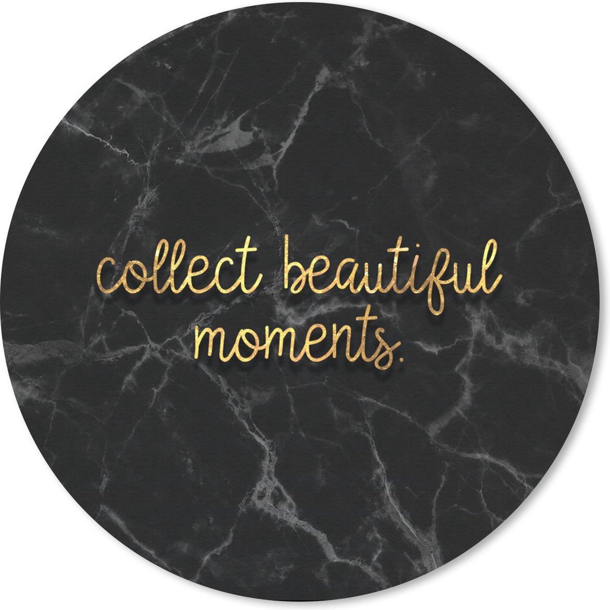 Muismat rond 40x40 cm - Mousepad Quotes - Spreuken - Goud - Marmer print - Ronde muismatten