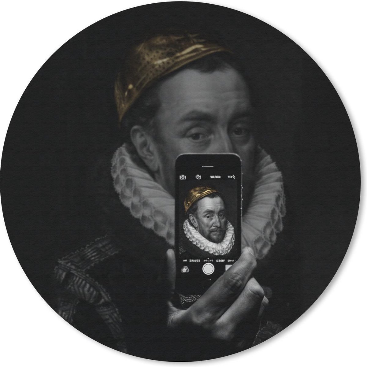 Muismat rond 40x40 cm - Mousepad Willem van Oranje - Kunst - Telefoon - Ronde muismatten