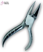 Nagelknipper Richt - Nageltang hefboom (gebogen) - Stainless Steel - Zilver