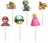 Mario - Mario 24 stuks cup cake toppers-Verjaardagfeest-Themafeest-Luigi en zijn vrienden.
