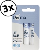 Derma Family Lippenbalsem - 3 x 2-pack - Parfumvrij