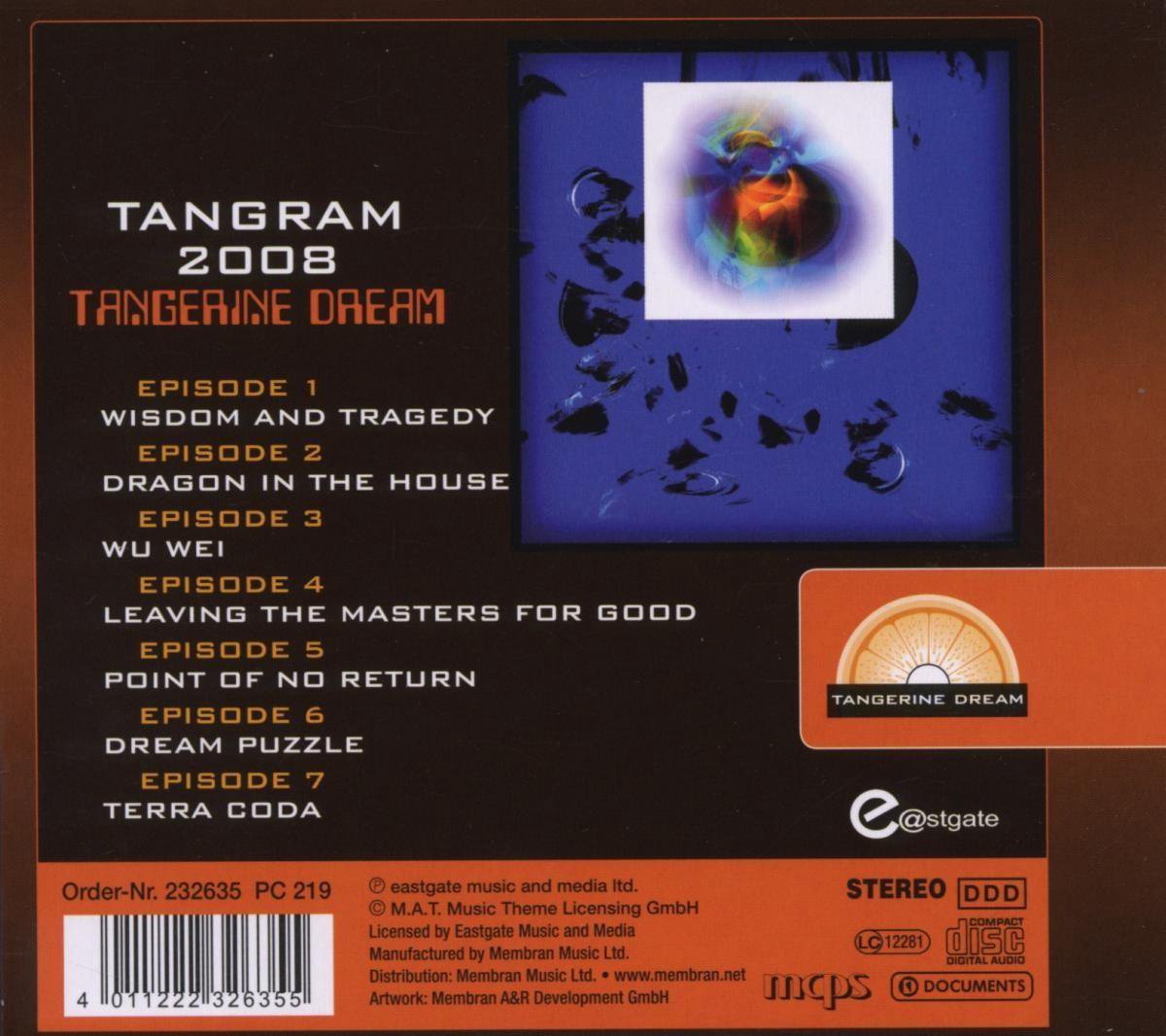 Tangerine Dream Tangram 2008 (CD), Tangerine Dream CD (album