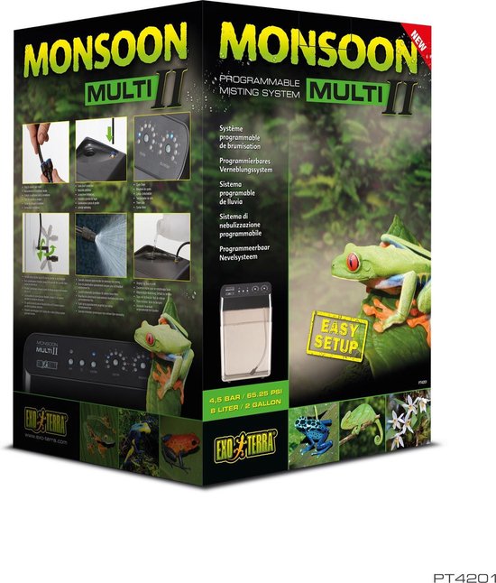 Exo Terra Monsoon Multi Ii Beregeningspompen 22x22x33 Cm 8 L Zwart 