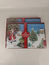 16 Carte de Noël de Luxe et carte du Nouvel An - avec enveloppe - 13x18cm - 16 pièces - Rouge