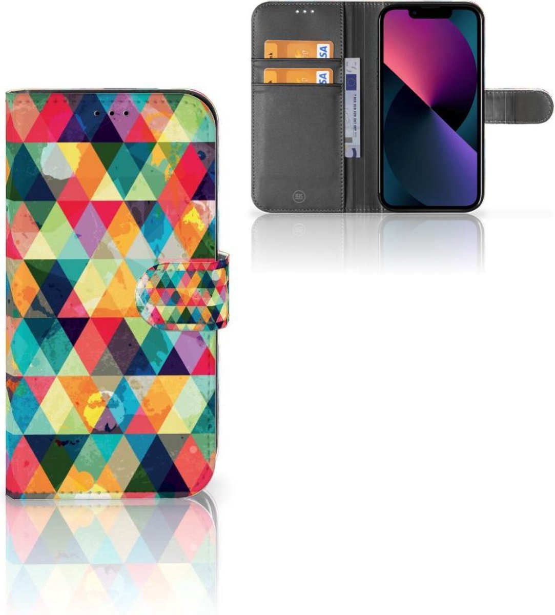 Book Case voor Apple iPhone 13 Telefoon Hoesje Geruit