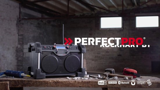 PerfectPro ROCKHART RH4 18V AMP share Radio chantier FM RDS - DAB+ -  Bluetooth - AUX In - Powered by Bosch