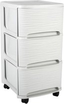 Organisateur de commode blanc 3x tiroirs à roulettes L32 x l37 x H61 cm - Rangement/tiroirs de rangement