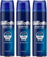 Gillette Fusion ProGlide Hydrating Scheergel 3x200 ml