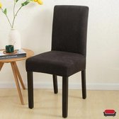 BankhoesDiscounter® Knitted Stoelhoes - Maat M - Zwart - Hoes voor uw eetkamer stoelen