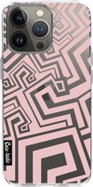 Casetastic Apple iPhone 13 Pro Hoesje - Softcover Hoesje met Design - Abstract Pink Wave Print