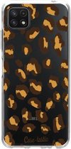 Casetastic Samsung Galaxy A22 (2021) 5G Hoesje - Softcover Hoesje met Design - Leopard Print Print