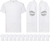 12 pack witte shirts Fruit of the Loom ronde hals maat XXXXL (4XL) Valueweight