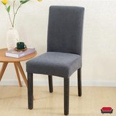 BankhoesDiscounter® Knitted Stoelhoes - Maat M - Grijs - Hoes voor uw eetkamer stoelen