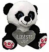panda Liefste Juf 18 cm pluche wit/zwart