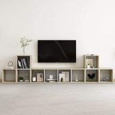 5-delige Tv-meubelset spaanplaat wit en sonoma eikenkleurig