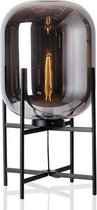 Groenovatie Smoke Glazen Tafellamp XL - Metaal - E27 Fitting - ⌀34x74cm - Zwart