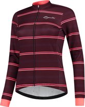 Rogelli Stripe Winterjack - Dames - Fietsjack - Bordeaux/Coral - Maat S