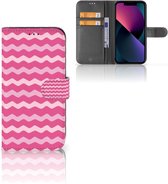 Hoesje ontwerpen Geschikt voor iPhone 13 GSM Hoesje ontwerpen Waves Pink