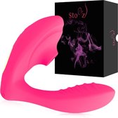Stoyz 2-in-1 Luchtdruk Vibrator - G-Spot & Clitoris Stimulator - Voor Vrouwen & Koppels - Fluisterstil - Roze