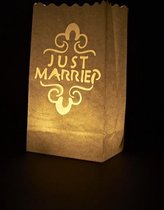 10 x Candlebag Just Married papieren windlicht candle bag