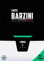 Barzini Lungo Nespresso Koffie Cups - Lungo Koffie Cups geschikt voor Nespresso Apparaten - 80 koffiecups - Italiaanse Lungo Koffie