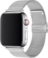 Compatible apple watch bandje - By Qubix - Milanese Loop bandje - Zilver - Geschikt voor Apple Watch 38mm / 40mm / 41mm - Apple watch series 3/4/5/6/7