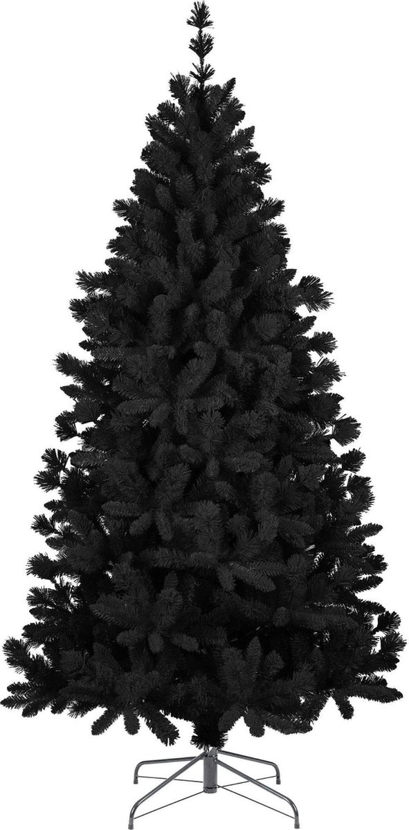 Teddy Black kunstkerstboom - 180 cm - zwart - Ø 97 cm - 658 tips - metalen voet