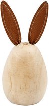 houten konijn 13 cm grenen/leer blank/bruin per stuk