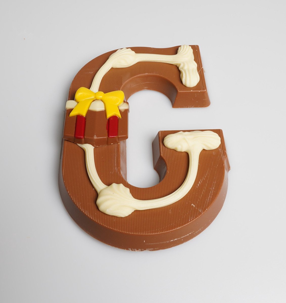 Luxe Gedecoreerde Melk Chocolade Letter G - 240 Gram — cadeau in Eten & Drinken - foto 5