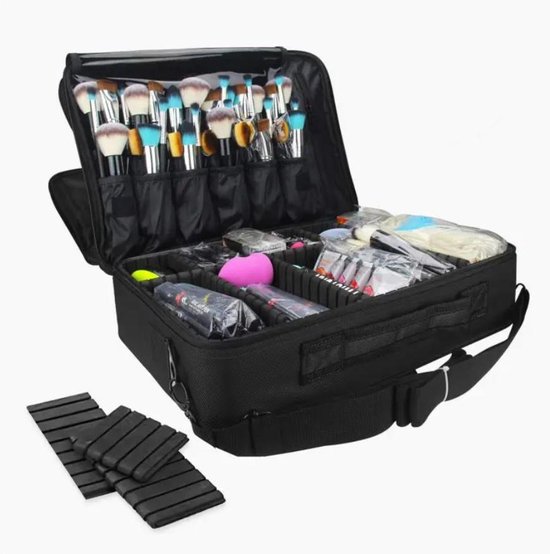 Cosmetica Koffer - Make-up Koffer met verstelbare vakken - Visagie en Nagelstyliste Beauty Koffer - 35x25x11CM