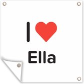 Tuin poster I love - Ella - Meisje - 200x200 cm - Tuindoek