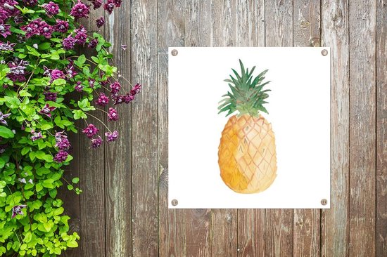 Torchon de jardin Ananas - Aquarelle - Wit - 100x100 cm