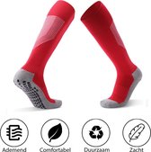 MyStand® Gripsocks Voetbal Sport Grip Chaussettes High Anti Blisters Unisex One Size - Rouge