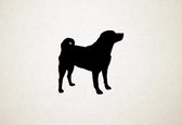 Appenzeller Sennenhond - Silhouette hond - S - 42x43cm - Zwart - wanddecoratie