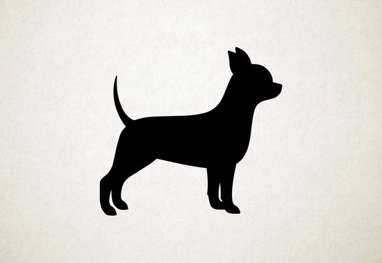 Chihuahua - Silhouette hond - M - 60x65cm - Zwart - wanddecoratie