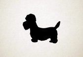 Dandie Dinmont Terrier - Silhouette hond - M - 60x76cm - Zwart - wanddecoratie