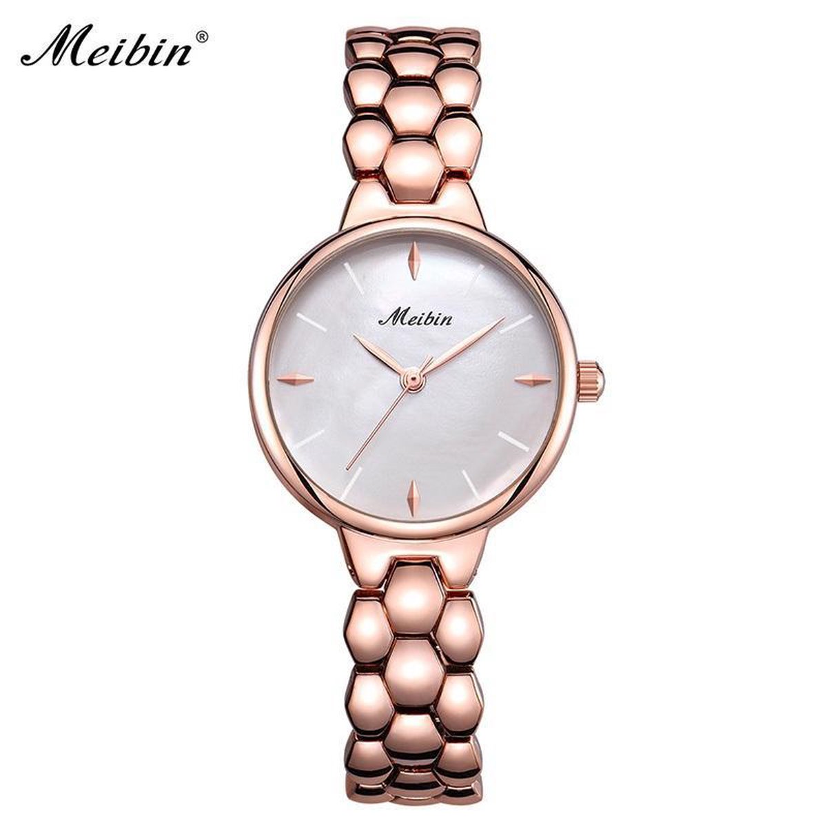 Longbo - Meibin - Dames Horloge - Rosé/Wit - 28mm