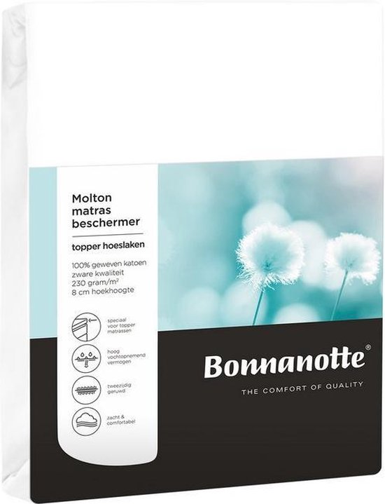 Bonnanotte Molton hoeslaken - Wit