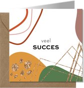 Tallies Cards - greeting - ansichtkaarten - veel Succes - Abstract  - Set van 4 wenskaarten - Inclusief kraft envelop - succes - geluk - wens - 100% Duurzaam