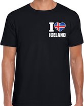 I love Iceland t-shirt zwart op borst voor heren - IJsland landen shirt - supporter kleding 2XL